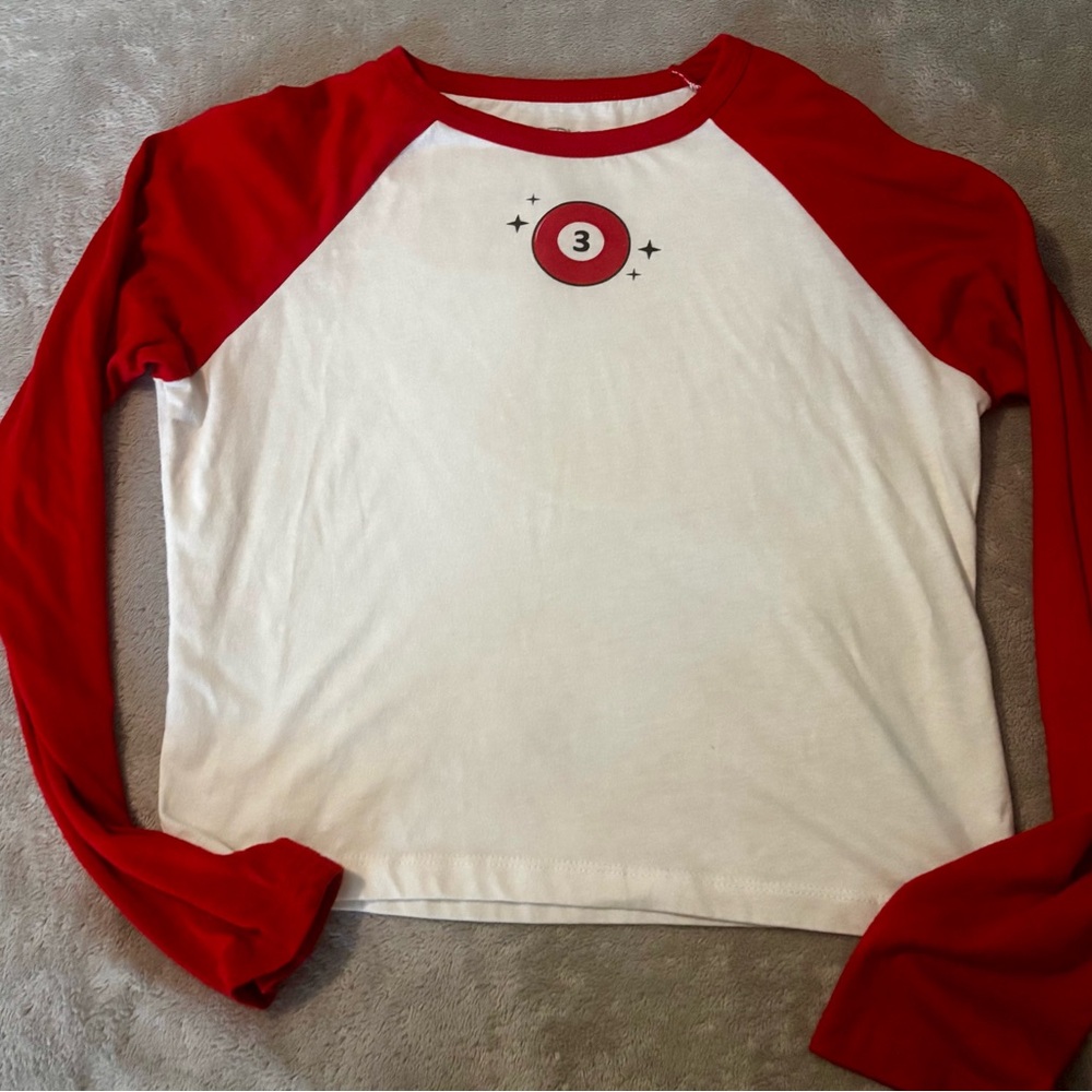 Modern Lux Red and White Long Sleeve Tee
